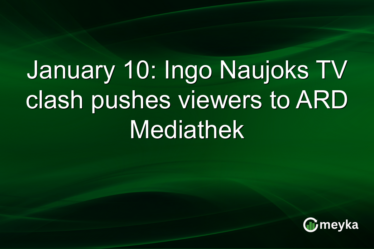 January 10: Ingo Naujoks TV clash pushes viewers to ARD Mediathek