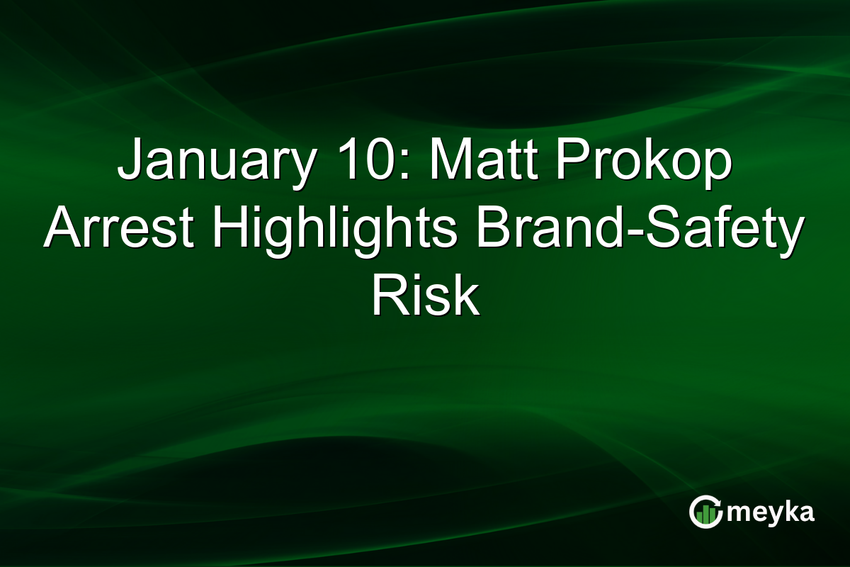 January 10: Matt Prokop Arrest Highlights Brand-Safety Risk