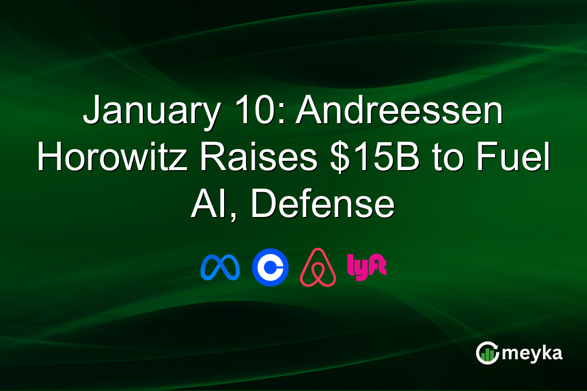 January 10: Andreessen Horowitz Raises $15B to Fuel AI, Defense