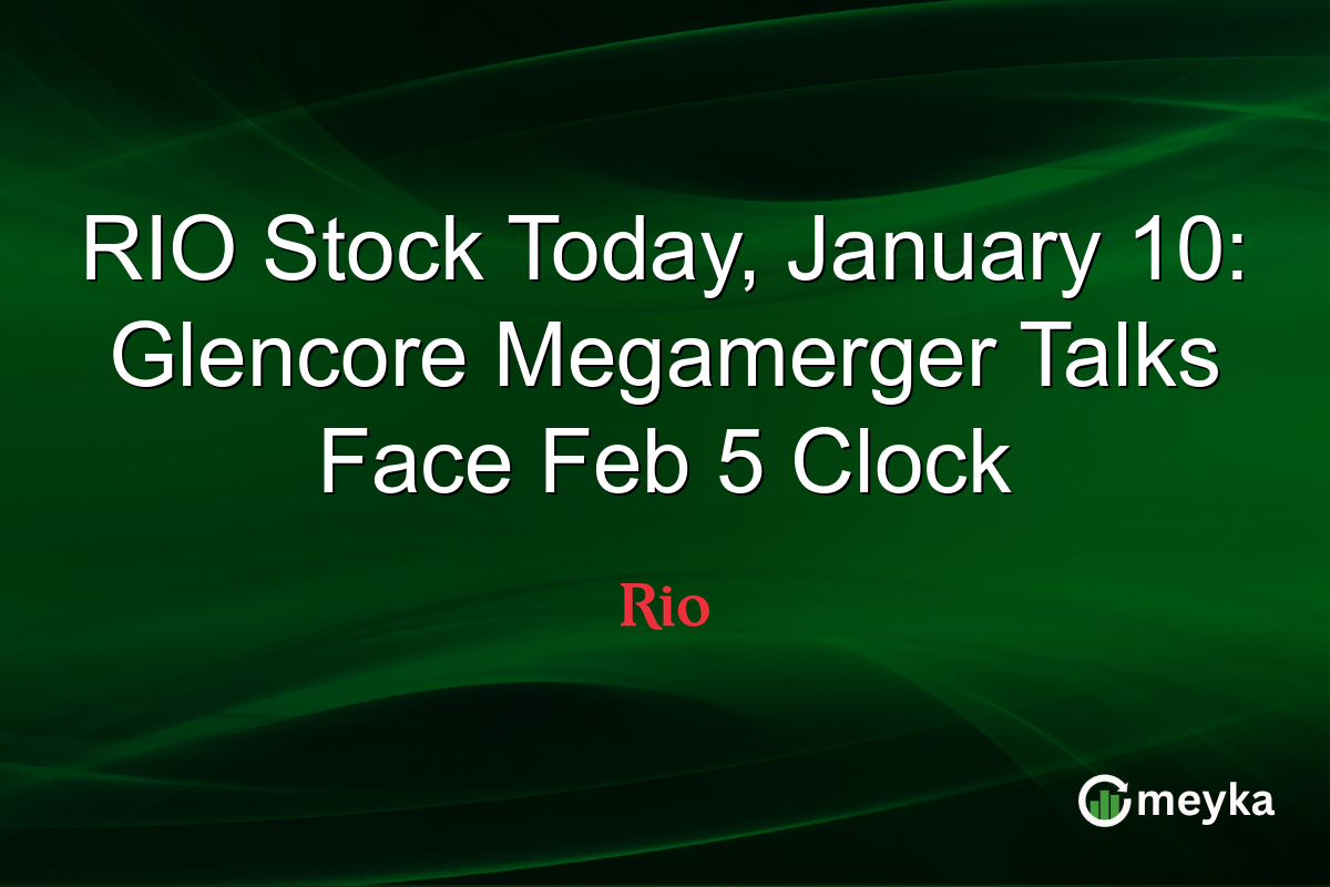 RIO Stock Today, January 10: Glencore Megamerger Talks Face Feb 5 Clock