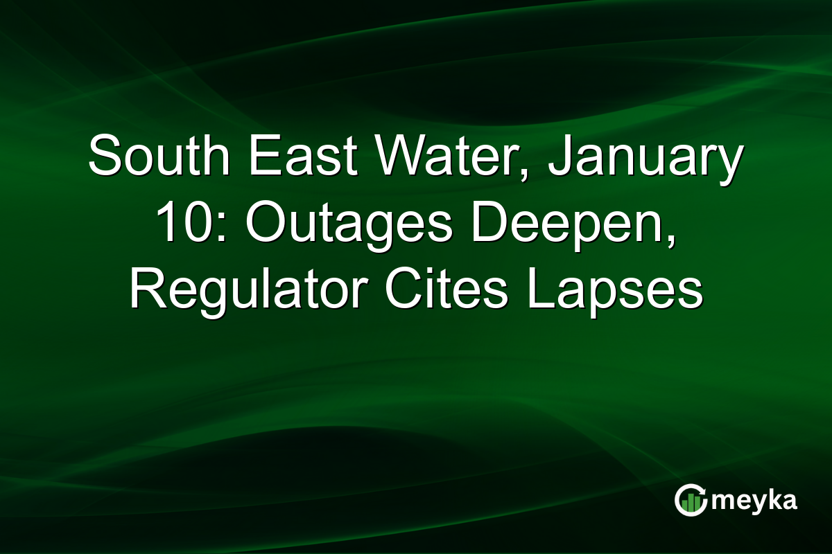 South East Water, January 10: Outages Deepen, Regulator Cites Lapses