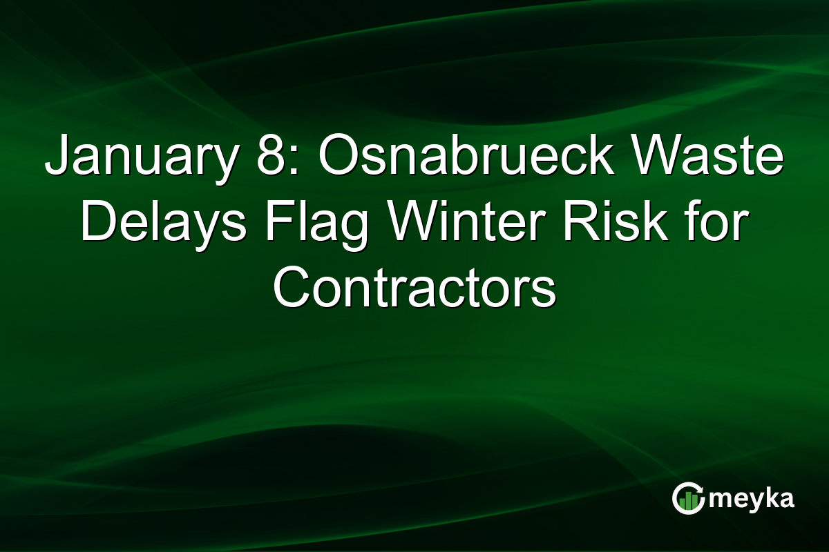 January 8: Osnabrueck Waste Delays Flag Winter Risk for Contractors