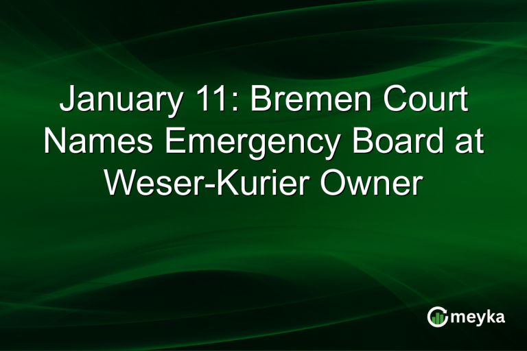 January 11: Bremen Court Names Emergency Board at Weser-Kurier Owner