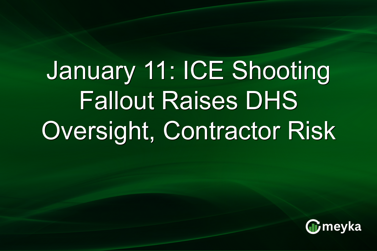 January 11: ICE Shooting Fallout Raises DHS Oversight, Contractor Risk