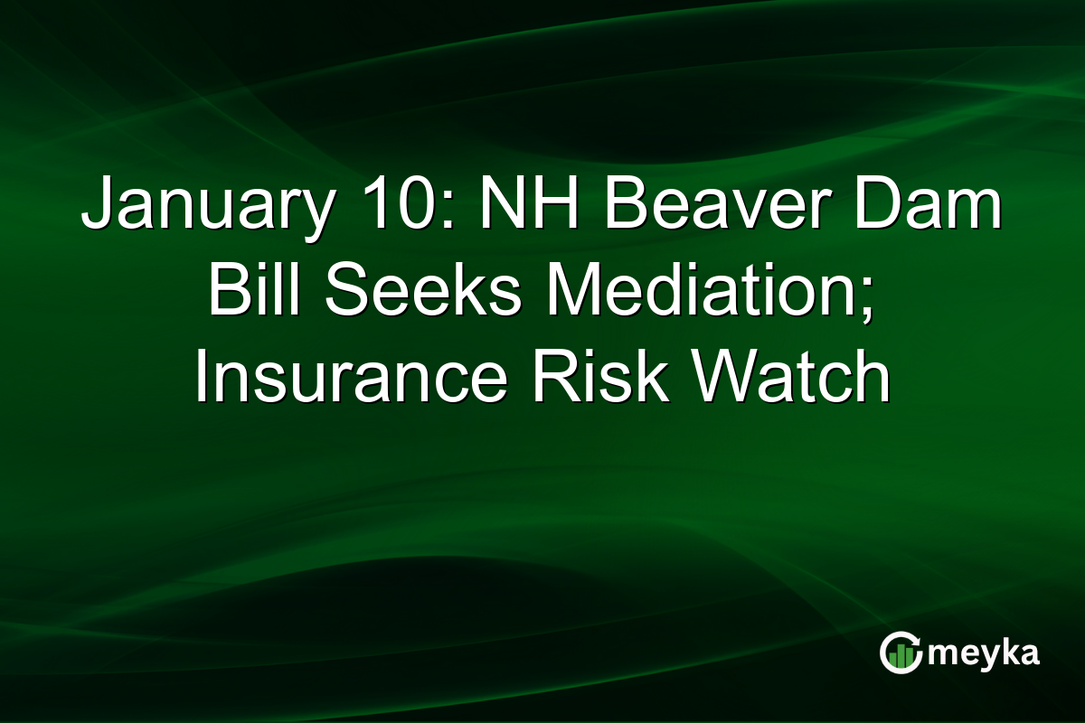 January 10: NH Beaver Dam Bill Seeks Mediation; Insurance Risk Watch