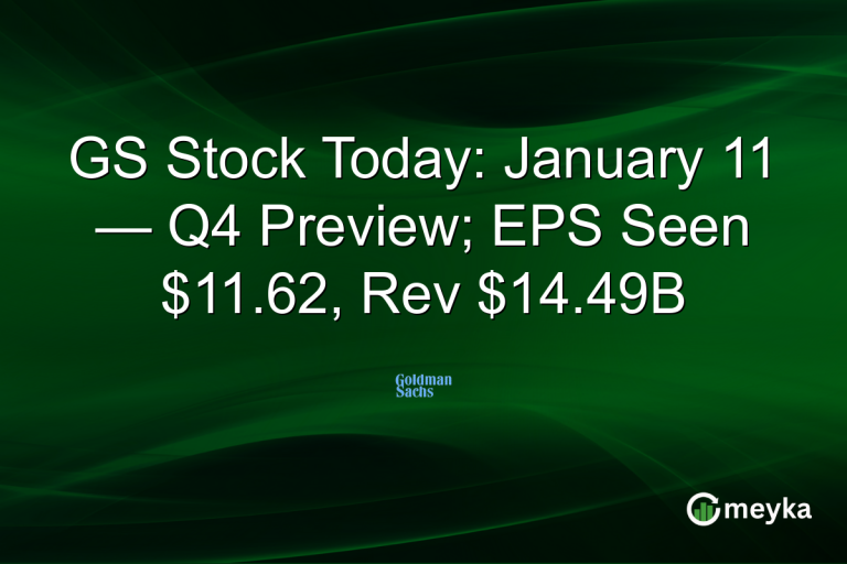 GS Stock Today: January 11 — Q4 Preview; EPS Seen $11.62, Rev $14.49B