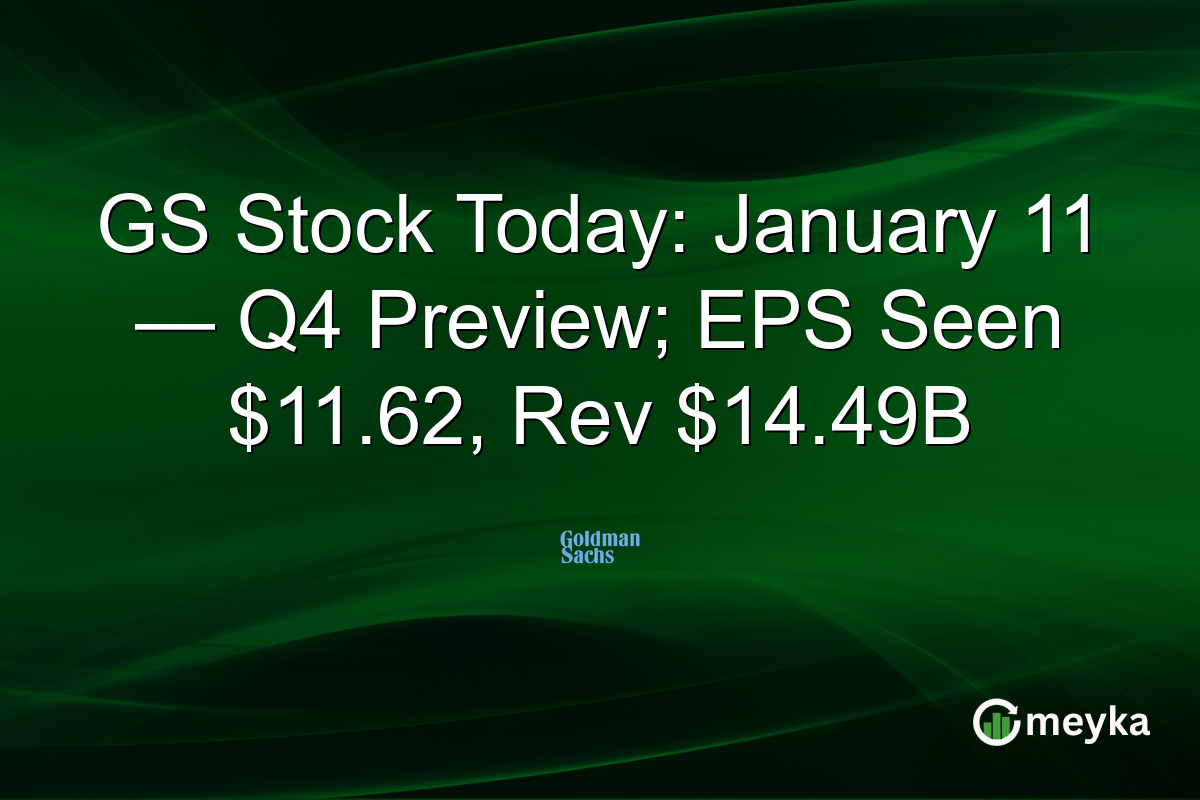 GS Stock Today: January 11 — Q4 Preview; EPS Seen $11.62, Rev $14.49B
