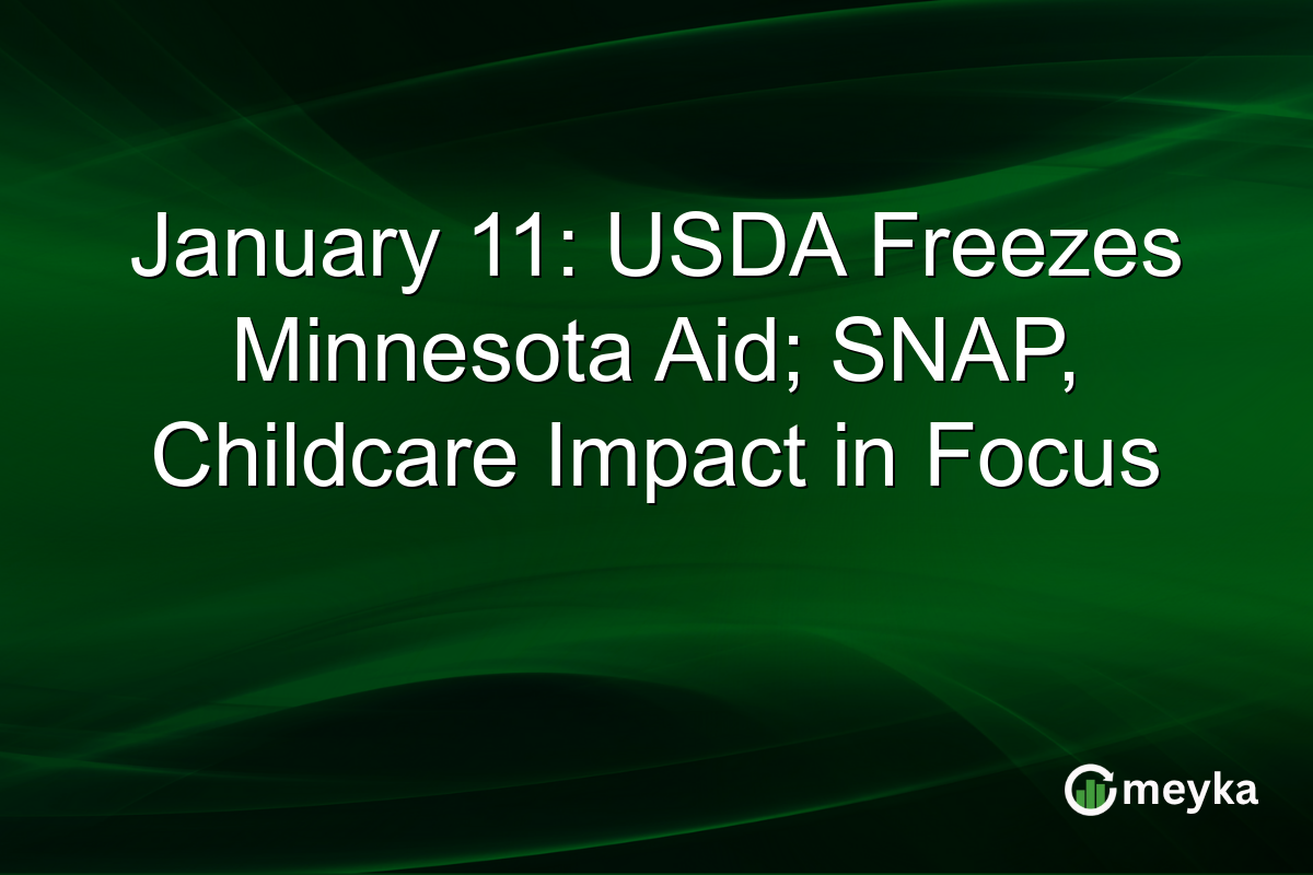 January 11: USDA Freezes Minnesota Aid; SNAP, Childcare Impact in Focus