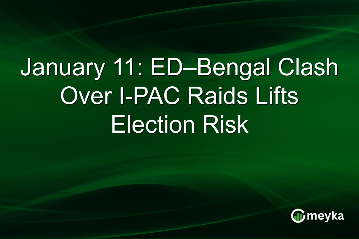 January 11: ED–Bengal Clash Over I-PAC Raids Lifts Election Risk