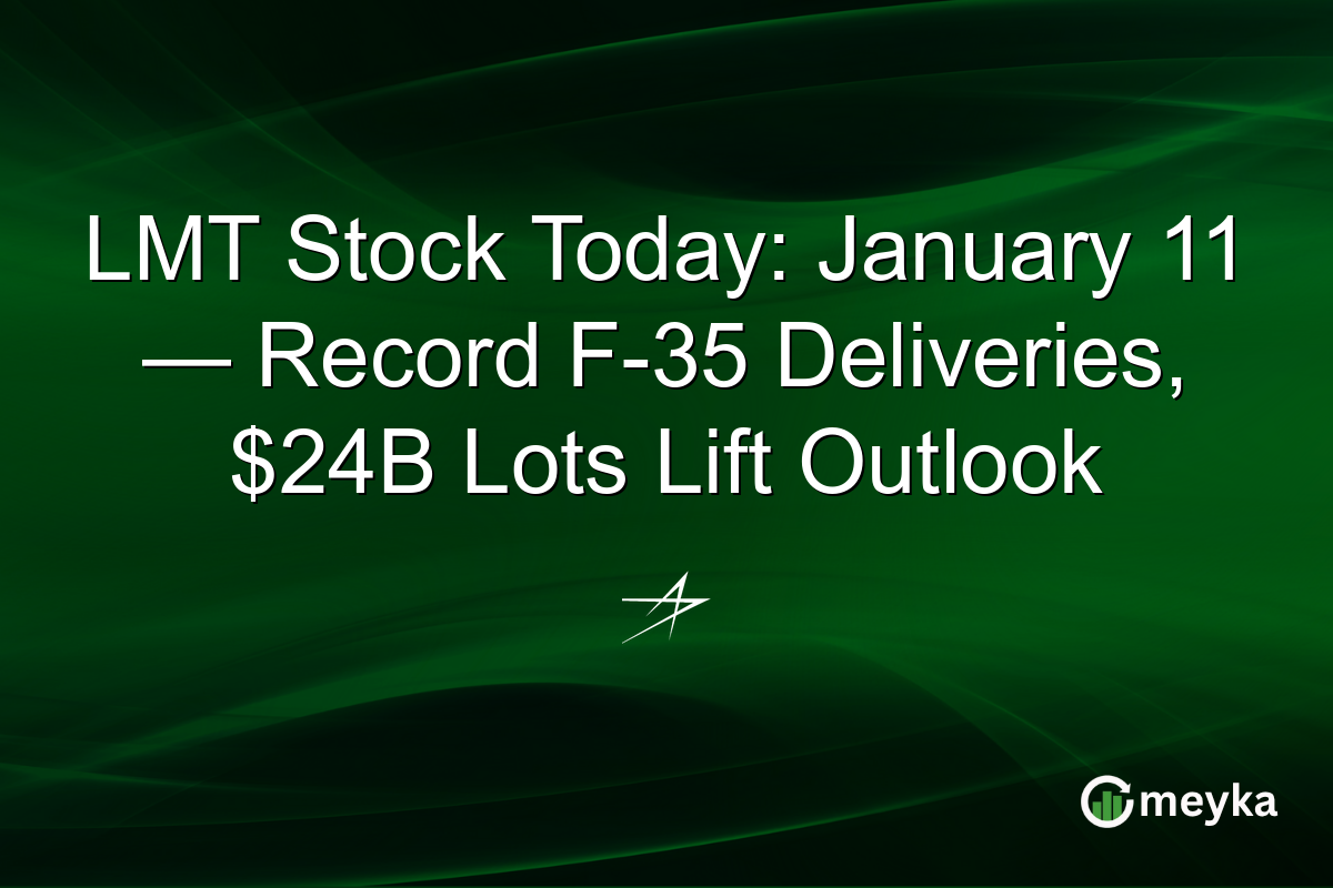 LMT Stock Today: January 11 — Record F-35 Deliveries, $24B Lots Lift Outlook