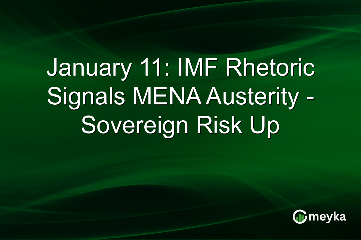 January 11: IMF Rhetoric Signals MENA Austerity - Sovereign Risk Up