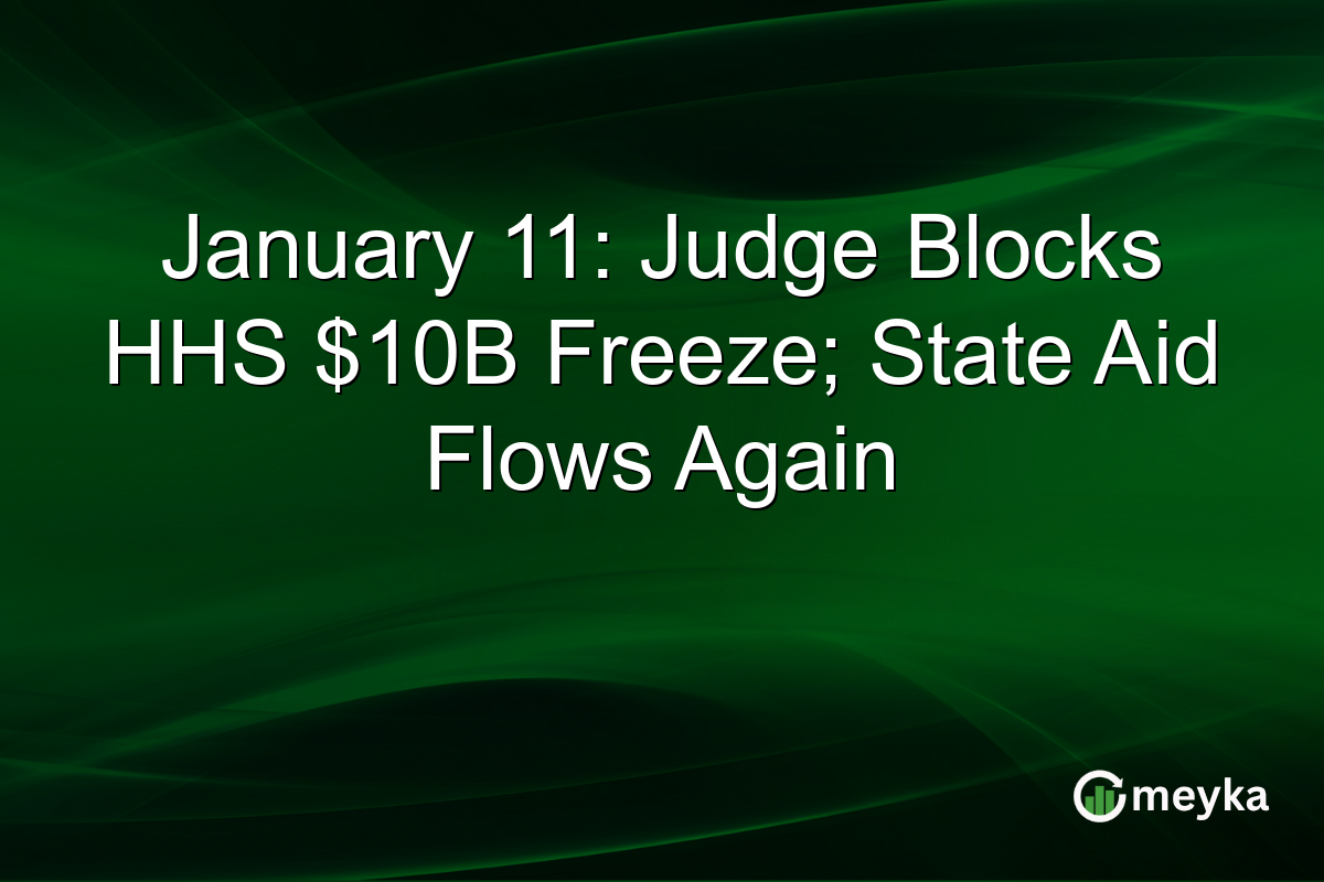 January 11: Judge Blocks HHS $10B Freeze; State Aid Flows Again