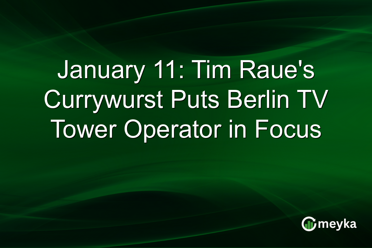 January 11: Tim Raue's Currywurst Puts Berlin TV Tower Operator in Focus