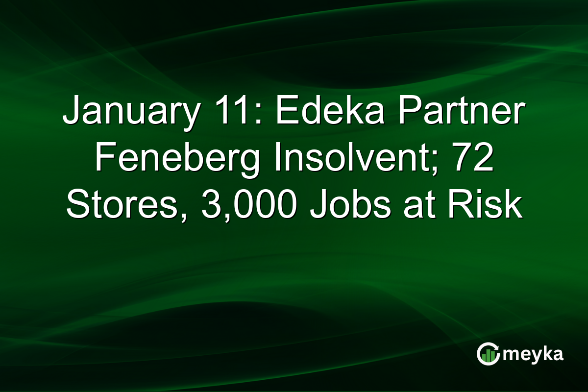 January 11: Edeka Partner Feneberg Insolvent; 72 Stores, 3,000 Jobs at Risk