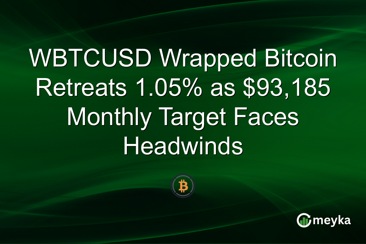 WBTCUSD Wrapped Bitcoin Retreats 1.05% as $93,185 Monthly Target Faces Headwinds