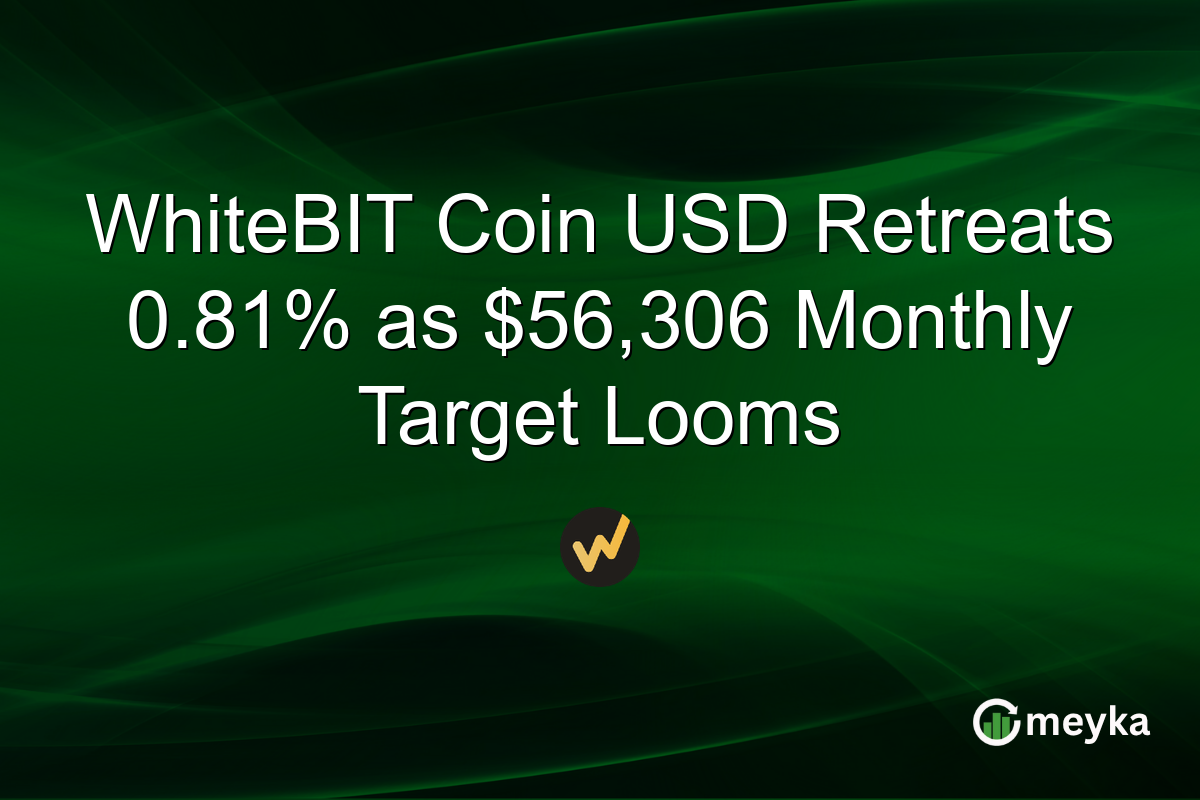 WhiteBIT Coin USD Retreats 0.81% as $56,306 Monthly Target Looms
