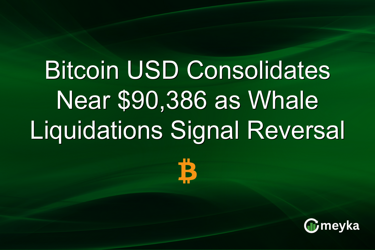 Bitcoin USD Consolidates Near $90,386 as Whale Liquidations Signal Reversal