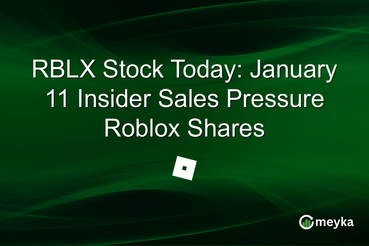 RBLX Stock Today: January 11 Insider Sales Pressure Roblox Shares