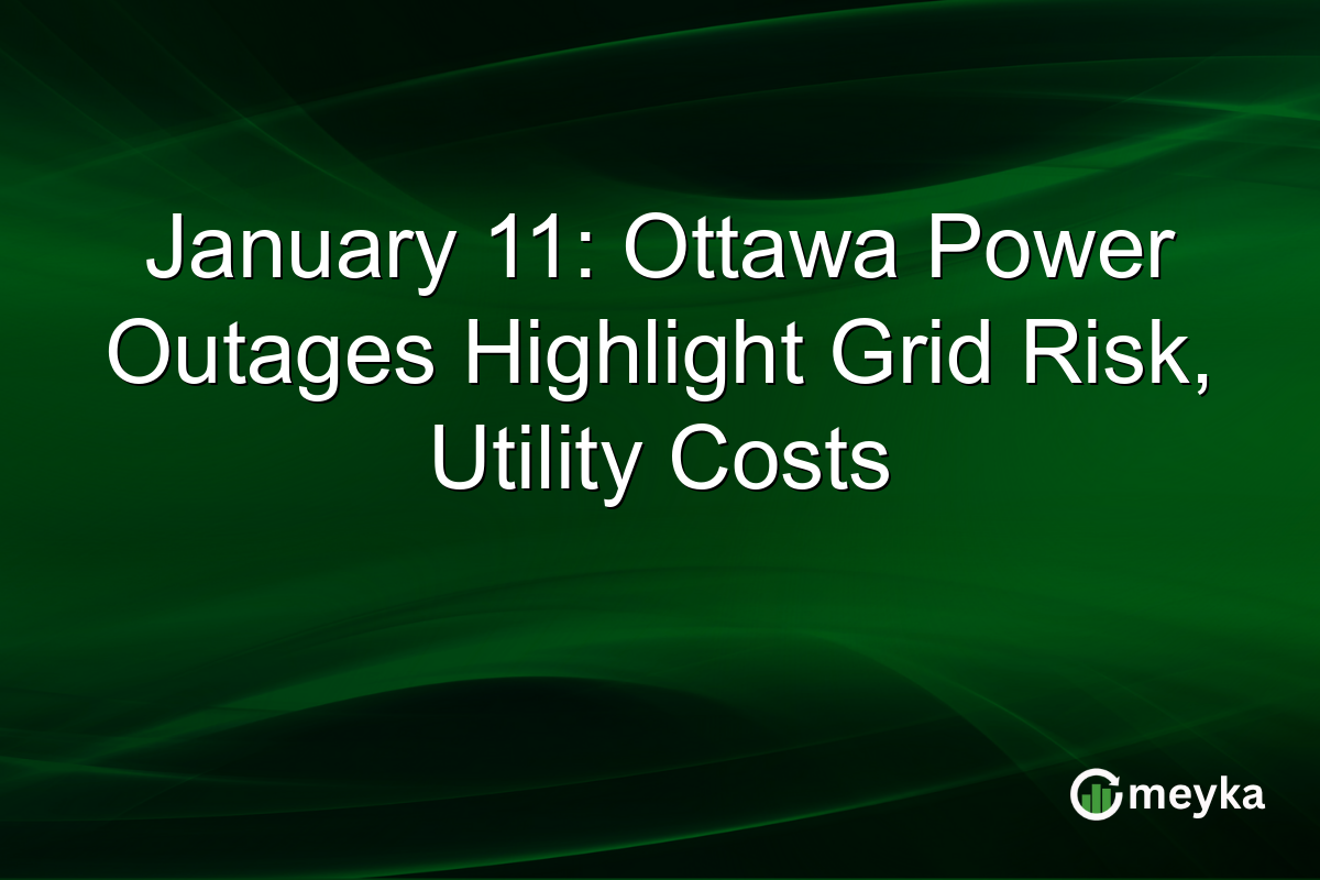 January 11: Ottawa Power Outages Highlight Grid Risk, Utility Costs