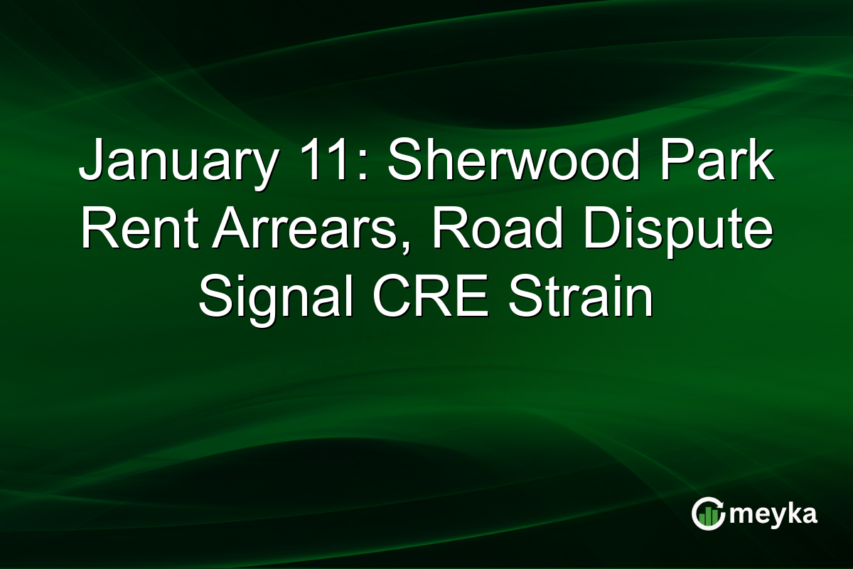 January 11: Sherwood Park Rent Arrears, Road Dispute Signal CRE Strain