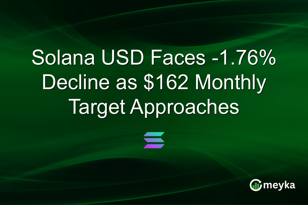 Solana USD Faces -1.76% Decline as $162 Monthly Target Approaches