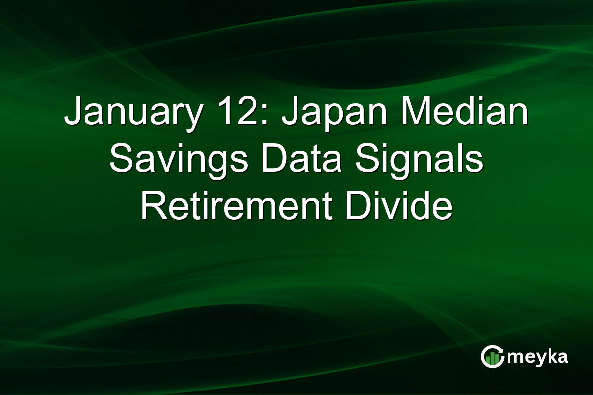 January 12: Japan Median Savings Data Signals Retirement Divide