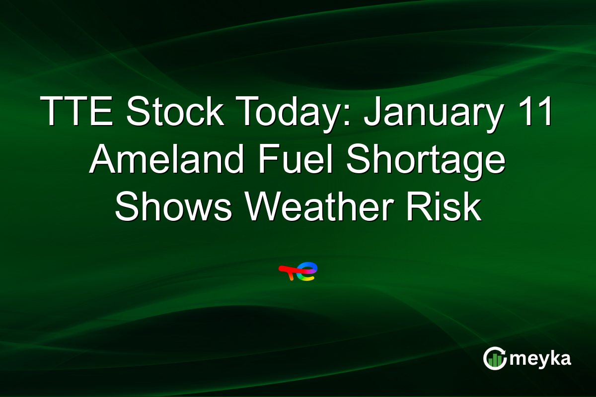 TTE Stock Today: January 11 Ameland Fuel Shortage Shows Weather Risk