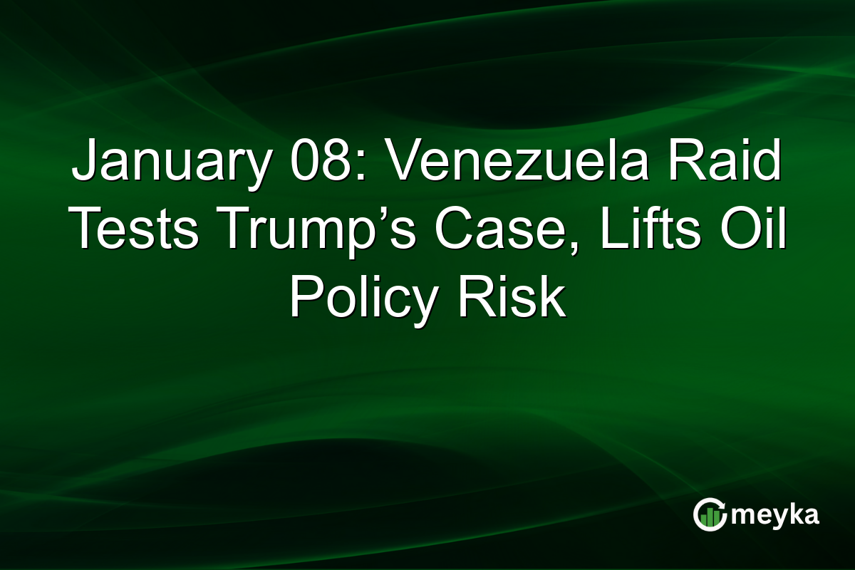 January 08: Venezuela Raid Tests Trump’s Case, Lifts Oil Policy Risk