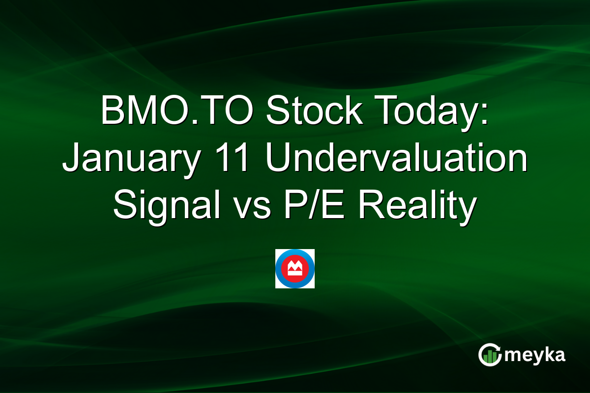 BMO.TO Stock Today: January 11 Undervaluation Signal vs P/E Reality