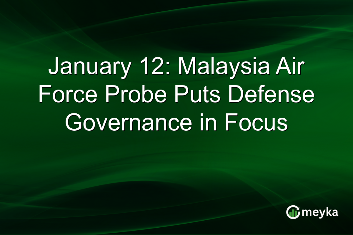 January 12: Malaysia Air Force Probe Puts Defense Governance in Focus