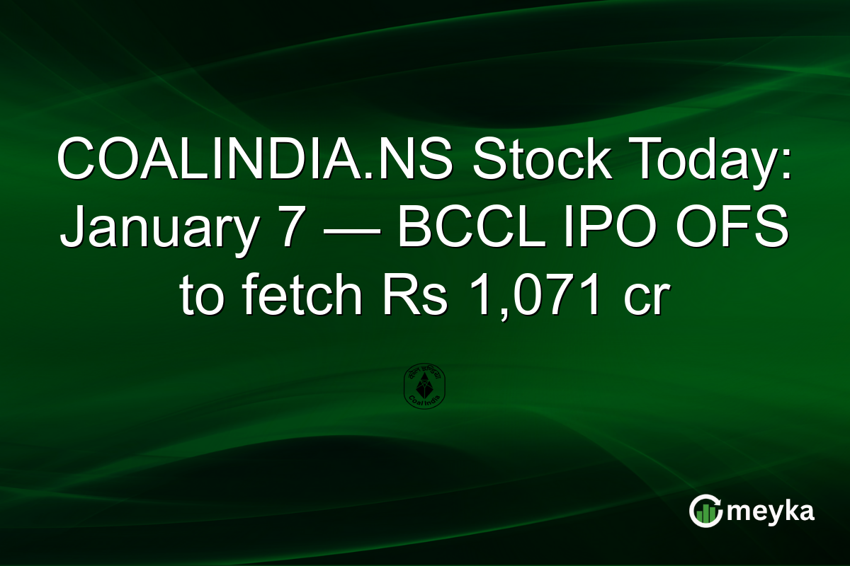 COALINDIA.NS Stock Today: January 7 — BCCL IPO OFS to fetch Rs 1,071 cr
