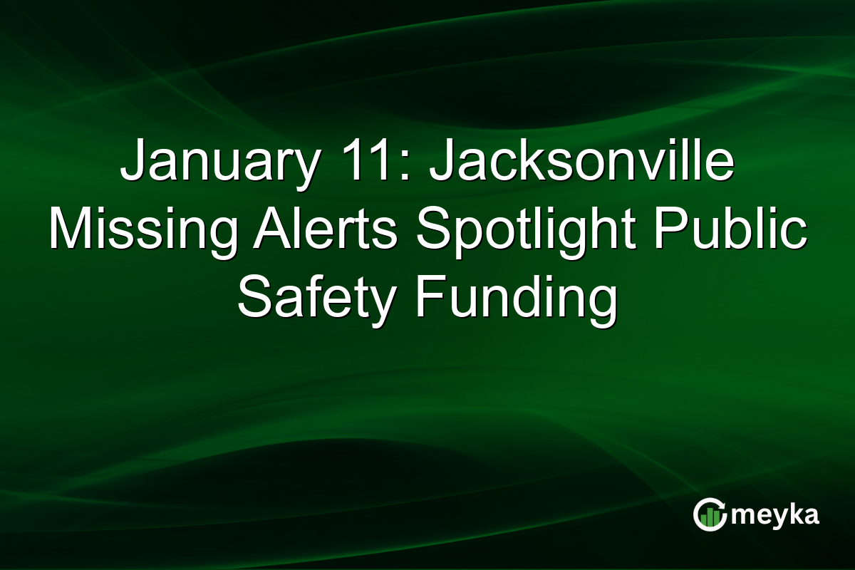 January 11: Jacksonville Missing Alerts Spotlight Public Safety Funding