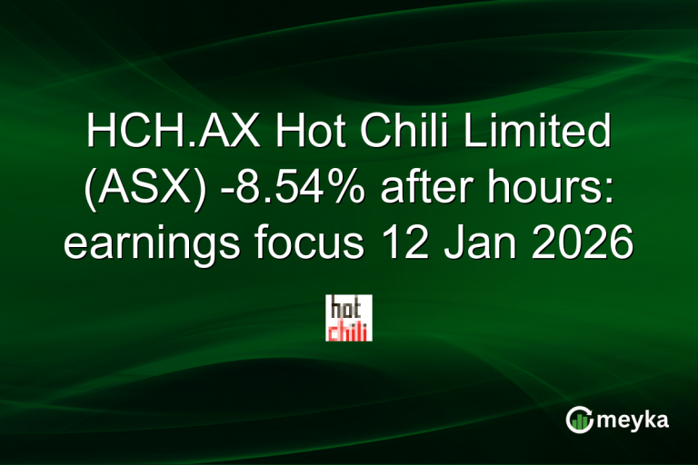 HCH.AX Hot Chili Limited (ASX) -8.54% after hours: earnings focus 12 Jan 2026