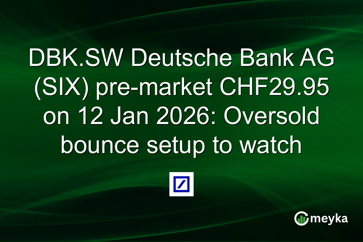 DBK.SW Deutsche Bank AG (SIX) pre-market CHF29.95 on 12 Jan 2026: Oversold bounce setup to watch