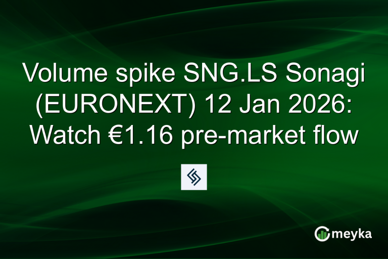 Volume spike SNG.LS Sonagi (EURONEXT) 12 Jan 2026: Watch €1.16 pre-market flow