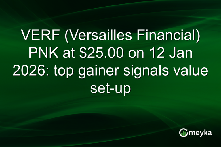 VERF (Versailles Financial) PNK at $25.00 on 12 Jan 2026: top gainer signals value set-up