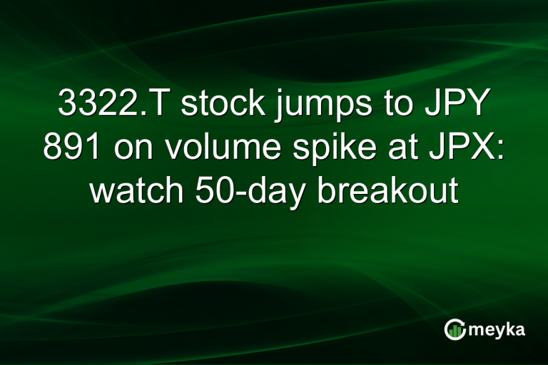 3322.T stock jumps to JPY 891 on volume spike at JPX: watch 50-day breakout