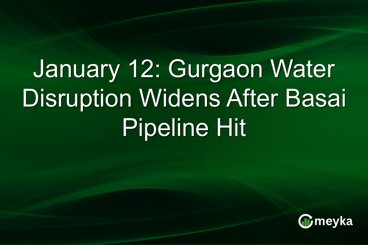 January 12: Gurgaon Water Disruption Widens After Basai Pipeline Hit