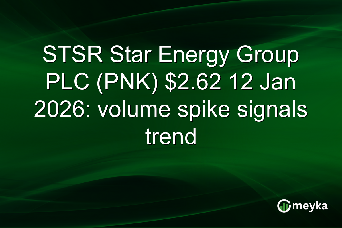 STSR Star Energy Group PLC (PNK) $2.62 12 Jan 2026: volume spike signals trend