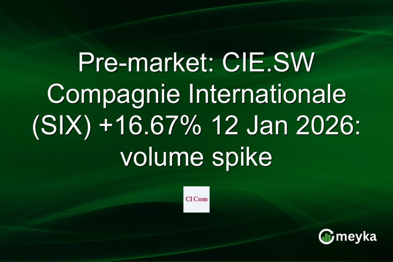 Pre-market: CIE.SW Compagnie Internationale (SIX) +16.67% 12 Jan 2026: volume spike