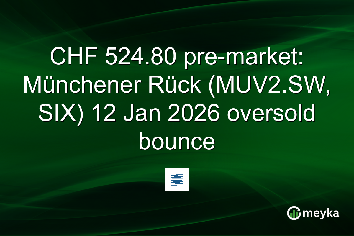 CHF 524.80 pre-market: Münchener Rück (MUV2.SW, SIX) 12 Jan 2026 oversold bounce