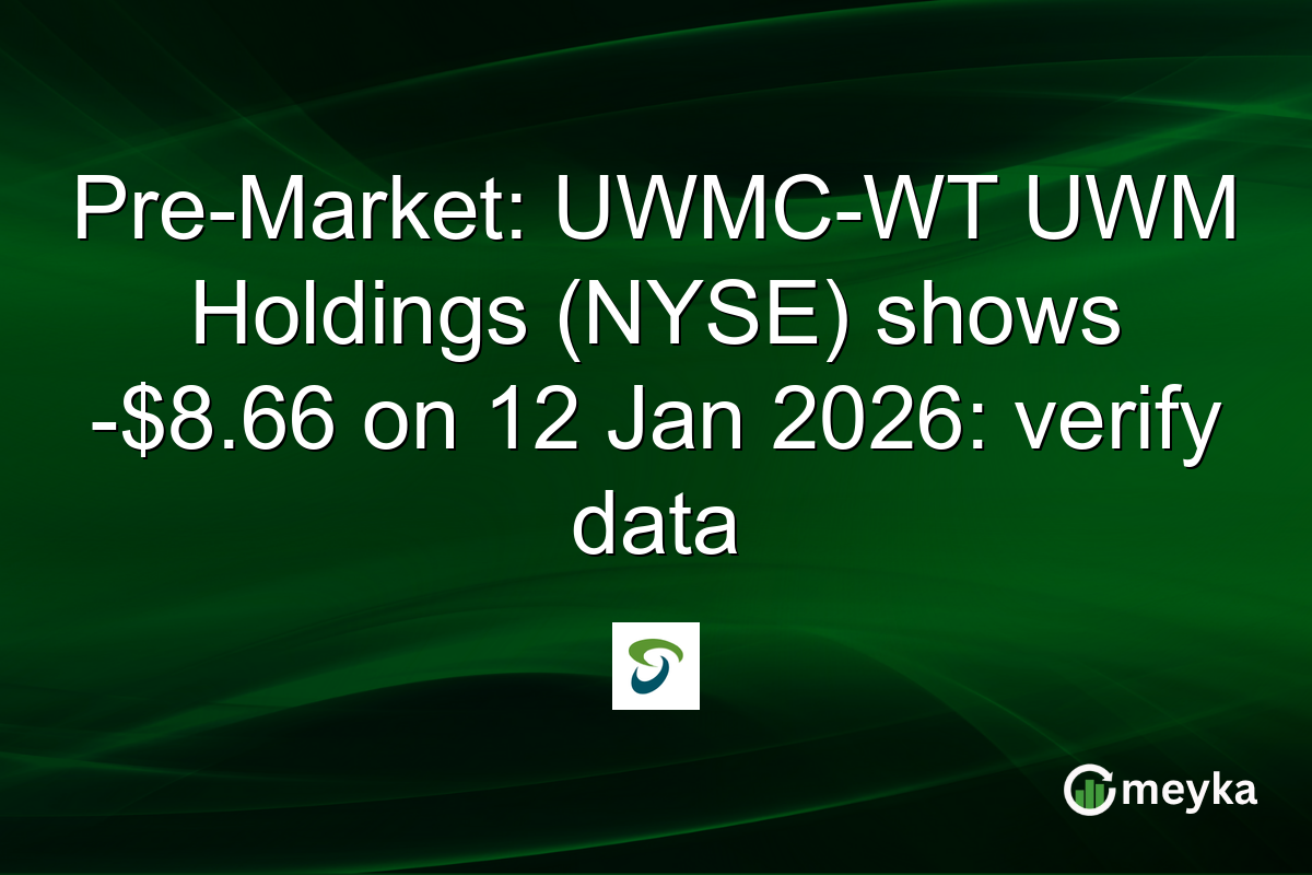Pre-Market: UWMC-WT UWM Holdings (NYSE) shows -$8.66 on 12 Jan 2026: verify data