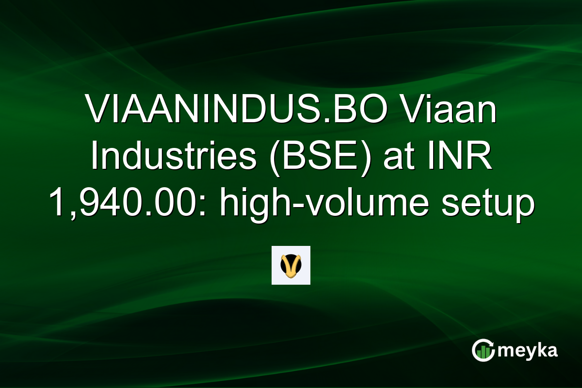 VIAANINDUS.BO Viaan Industries (BSE) at INR 1,940.00: high-volume setup
