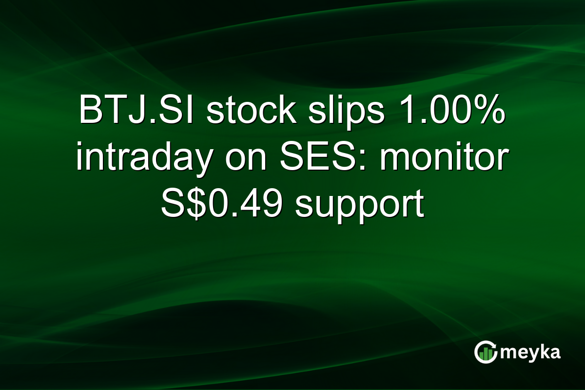 BTJ.SI stock slips 1.00% intraday on SES: monitor S$0.49 support
