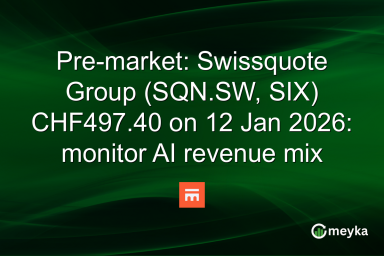 Pre-market: Swissquote Group (SQN.SW, SIX) CHF497.40 on 12 Jan 2026: monitor AI revenue mix