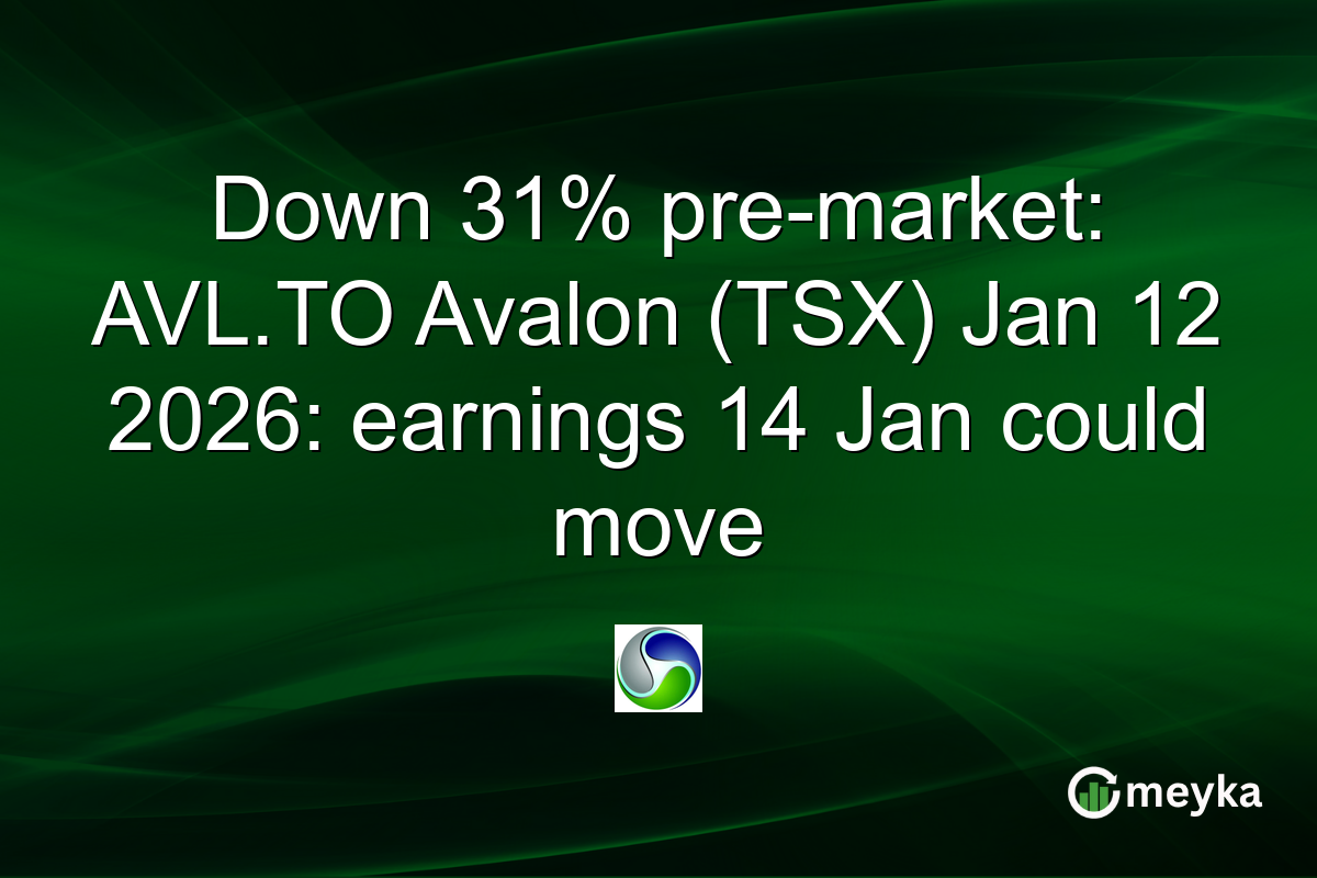Down 31% pre-market: AVL.TO Avalon (TSX) Jan 12 2026: earnings 14 Jan could move