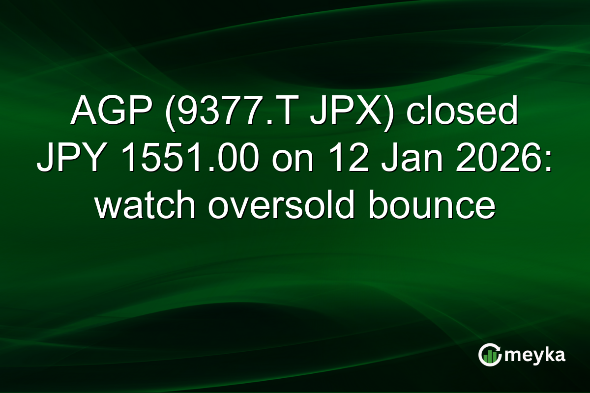 AGP (9377.T JPX) closed JPY 1551.00 on 12 Jan 2026: watch oversold bounce