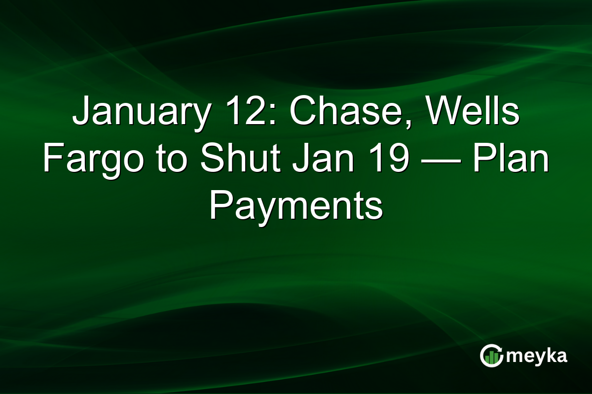 January 12: Chase, Wells Fargo to Shut Jan 19 — Plan Payments