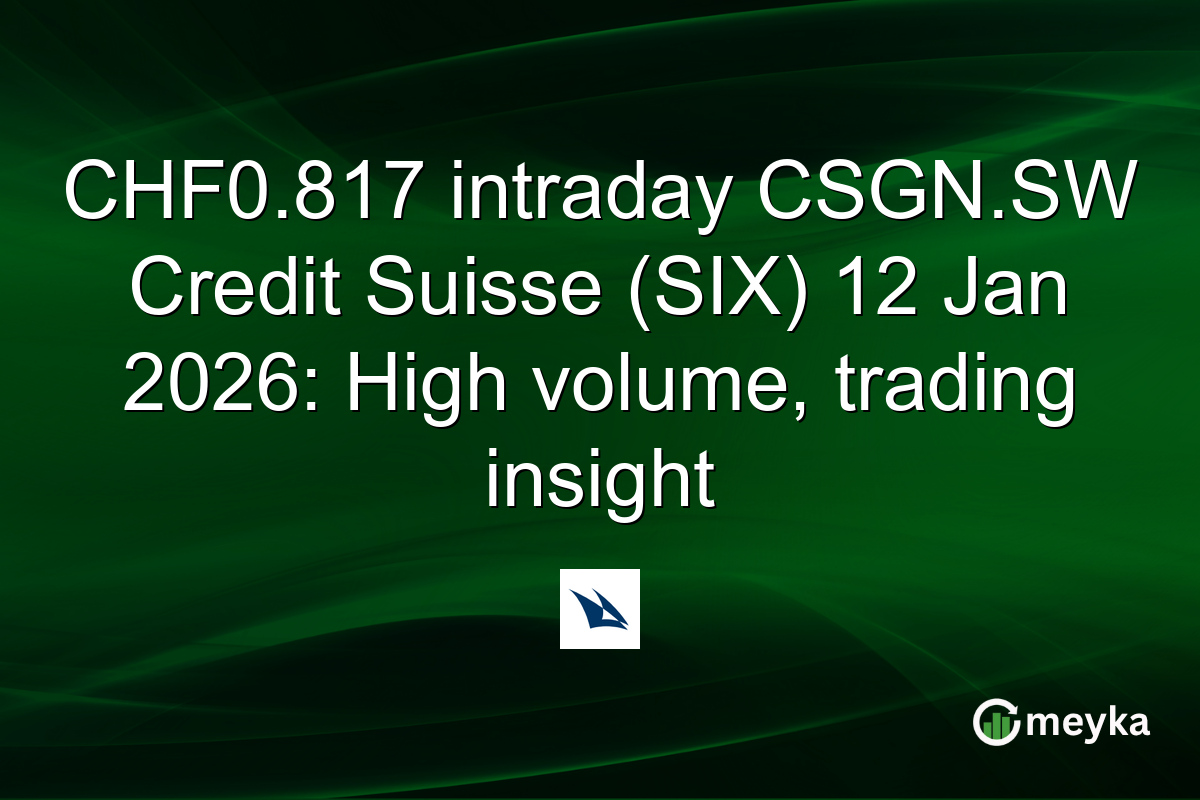 CHF0.817 intraday CSGN.SW Credit Suisse (SIX) 12 Jan 2026: High volume, trading insight