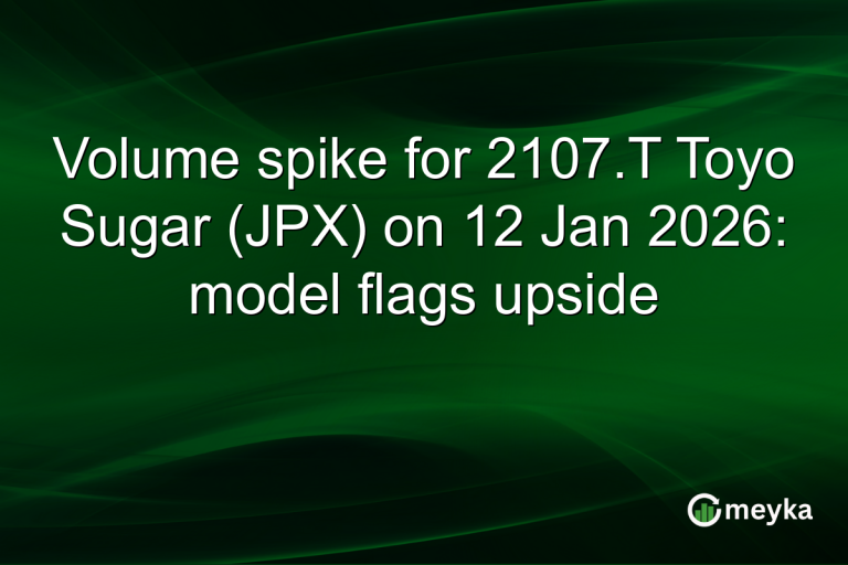 Volume spike for 2107.T Toyo Sugar (JPX) on 12 Jan 2026: model flags upside